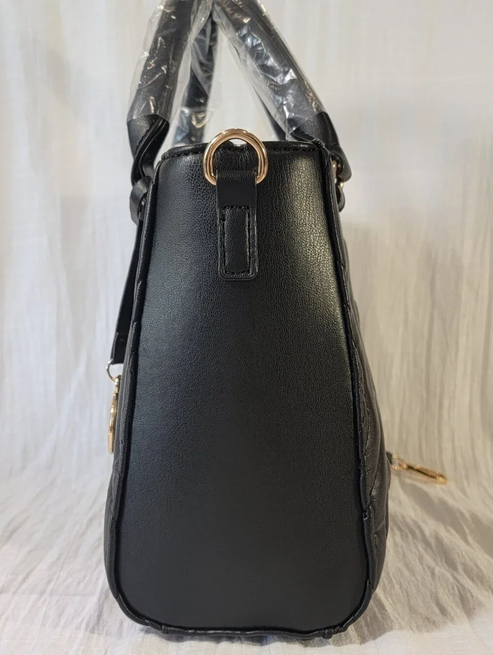 Valentino Orlandi V-2012 Black Vegan Leather Satchel NWT